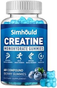 Simhould 1 Pack 5000MG Creatine Monohydrate Gummies for Men & Women, Chewable Creatine Monohydrate for Muscle Strength & Growth, Energy Boost, Muscle Builder, Sugar Free Supplements, Vegan, 60 Counts