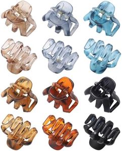 Butterfly Hair Clips: Flower Small Claw Clips for Women - 12pcs Matte Cute Hair Clips for Girls (Black + Gray + Dark Green + Light Brown + Coffee + Tortoise Shell)