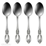 Oneida Louisiana Fine Flatware Dinner Spoons, Set of 4, 18/10 Stainless Steel