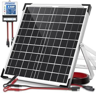 POWOXI Panneau solaire 20 W, kit de chargeur de panneau solaire 12 V + contrôleur 8 A, convient pour automobile, moto, bateau, ATV, marine, camping-car, motoneige, etc. Diverses batteries 12 V.
