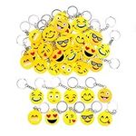 JZK 50 x Emoji Keychain Emoticon Keyring for Children Birthday Party Favours Party Bag fillers Kids Party Thank You Gift give Away Gift Ideas