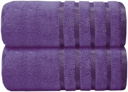 Casabella Deluxe 2 Piece Jumbo Bath sheet 90x180 cm 100% Cotton Extra Large Bath Towels Highly Absorbent Purple Bath sheets Towels