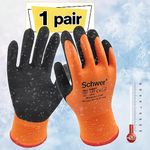 Schwer Waterproof Winter Work Gloves for Men and Women, Freezer Gloves Double Coated for Outdoor Cold Weather Keep Hands Warm Below Zero, Waterproof Gloves for Shoveling Snow, Ice Fishing, L