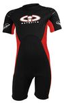 TWF Childs 3mm CIC Titanium Shortie wetsuit (Black/Red, Age 8-9)