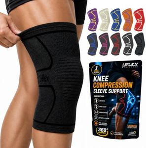 Knee Brace for Men and Women Knee Compression Sleeve Knee Support Wraps for Arthritis Joint Pain Relief, Workout, Swelling, Sports, Circulation, Running, Recovery for ACL & Meniscus Tear X-Large Black
