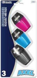 BAZIC Products Single Hole Sharpener w/Receptacle (3/Pack)