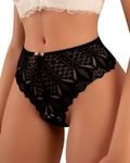 Banamic Women Underwear Lace Cheeky Panties High Waist Bikini Sexy Hipster Briefs