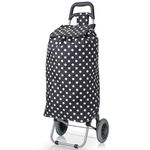 Hoppa 47Ltr Lightweight Shopping Trolley 2024 Model, Hard Wearing & Foldaway for Easy Storage with 1 Years Guarantee (Black Polka Dot)