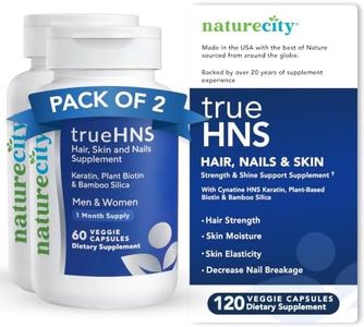 NatureCity True-HNS Hair & Nails Supplement, Plant Based Biotin, 120 Caps