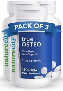 NatureCity True-Osteo Plant-Based Supplement for Bone Strength | AlgaeCal Calcium & Magnesium, Plant-Based Vitamin D3, Vitamin K2, Silicon| Gentle on Stomach (360 Capsules)