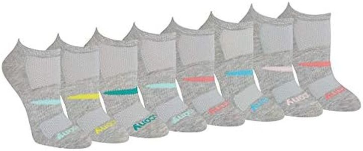 Saucony Women's Rundry Performance 8 Pairs Super Lite No-Show Athletic Socks, M, Grey Assorted (8 Pairs), Medium