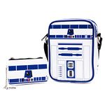 Star Wars Bag and Wallet Combo, Star Wars R2 D2 Droid Body White, Vegan Leather, White, 8.0" x 6.0" x 2.5"