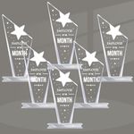 Roowest 6 Pcs Employee of The Month Plaque Teacher Appreciation Gifts for Nurses Coworkers Acrylic Plaque Award Keepsake Reward for Employee Colleague Volunteer Office Business Favor