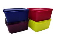 Tupperware Plastic Container Set - 1.2 L, 4 Pieces, Multicolour