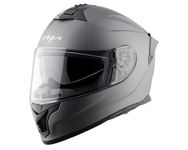 Vega Zap D/V ISI and DOT Certified Lightweight Full Face Helmet for Men with Dual Visors-Dull Athena Grey-XL