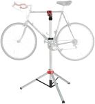 PRO BIKE TOOL Bike Repair Stand Silver and Red - Versatile Maintenance Bike Stand for Maintenance - Sturdy Bicycle Stand Repair - Portable with Handy Tool Plate Stand - Stand with Gravity Feature