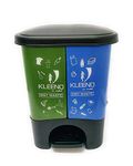 CELLO Duo Plastic Step-On Pedal Dustbin for Wet and Dry Waste| 2 In 1 Dustbin Trash Can/Plastic Garbage Bins with Lid for Home Kitchen | (20 Liters, Green and Blue)