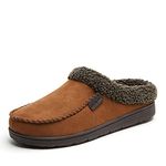 Dearfoams Men's Indoor/Outdoor Breathable Memory Foam Clog Offered in Wide Widths Slipper, Chestnut, Large