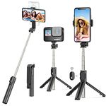 Selfie Stick for iphone,3 in 1 Bluetooth Selfie Stick Tripod with Remote,Holiday Essentials Phone Tripod Stand with Detachable Wireless Remote, Compatible with GoPro/Small Camera/Samsung/Huawei