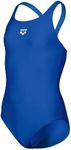 Arena Dynamo Junior R Girl's One-Piece Swimsuit, Sports Swimsuit in Chlorine and Salt Resistant Maxfit ECO-Fabric with UPF 50+ UV Protection Blue