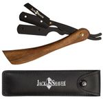 Jack Shaver® Cut Throat Razor Kit, Professional Barber Razor for Men, Shavette With Leather Cover, Premium Straight Edge Razor, Quality Edge Moustache & Beard Shaving Single Blade