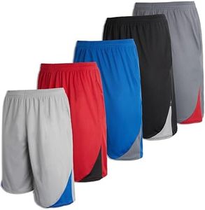 Boys Workout Quick Dry Shorts Youth Clothes Mesh Active Athletic Basketball Soccer Kids Pockets Running Teen Dry-Fit XS (4-5) 5-Pack
