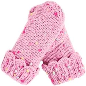 Kids Sprinkled Knit Warm Lined Mittens- Pink Lace (Infant/Toddler Girl 1-3 Y)