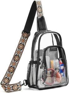 Mroede Clear Bag for Stadium Events Clear Crossbody Bags for Women Transparent Bag with Side Mesh Pockets Stadium Bags for Concert Sports