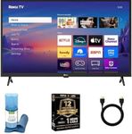 Roku Smart TV 2025 – 32 Inch Select Series 1080p Full HD TV with Wi-Fi + HDMI Cable + 12 Month CPS Warranty + Screen Cleaner – HDR10, Voice Remote, Streaming Ready