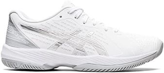 ASICS Women's Solution Swift FlyteFoam Tennis Shoes, 10, White/Pure Silver