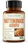 Nattokinase Supplement - Japanese Natto Superfood with High Potency Enzymes. Nattokinase 4000 FU. Balanced Circulation Supplements for Heart Health. 60 Nattokinase Powder Capsules. 30 Day Supply