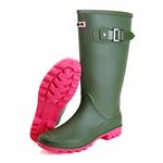 CKWLXQY Rain Boots Womens Waterproof Superior Anti-Slip Feature Rubber Rain Boots PVC Garden Rain Boots & Shoes Comfort Outdoor Work Fishing Shoes