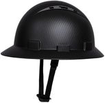 SRSAFETY Full Brim Hard Hat Carbon Fiber Design 6 Point Adjustable Ratchet Suspension OSHA Approved ABS Work Helmet for Men&Women ANSI Z89.1 Type I Class C (Matte Black)