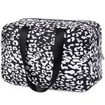 Full Size Toiletry Bag Large Cosmetic Bag Travel Makeup Bag Organizer for Women (Black Leopard)