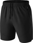 HMIYA Mens Black Gym Running Shorts Athletic Short de Sport Homme Workout Summer Casual Shorts Pockets L