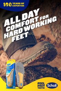 Scholl GelActiv Work Insoles for Men – Shock Absorption, UK 7-12, 1 Pair