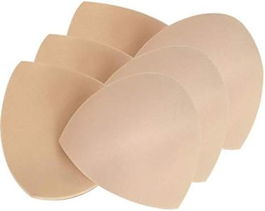 Womens Removable Smart Cups Bra Replacement Inserts Liner Pads 3 Pairs In Set, Nude, One Size