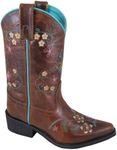 Smoky Mountain Girls' Florence Embroidered Western Boot Snip Toe Brown 6.5 D