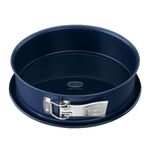 Dr. Oetker Springform Cake Tin 26cm Diameter, Round Cake Mold, Baking Pan, Cut & Scratch Resistant Flat Removable Base, Non-Stick Enamel Coating, Colour: Blue