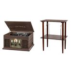 Victrola Nostalgic 6-in-1 Bluetooth Record Player & Multimedia Center with Built-in Speakers + Wooden Stand