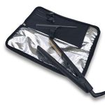 Hair Straightener Mat & Pouch by j&m - Heat Resistant - Fits ghd, BaByliss & Larger Straighteners - Zip-Up All-in-One Compact Travel Case