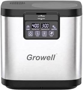 Growell 4L Electric Kitchen Composter, Countertop Compost Bin with Dual Carbon Filter, Visible Window, Auto-Clean, Quiet & Long-Life Upgraded Brushless Motor, Indoor Food Waste Composting Machine