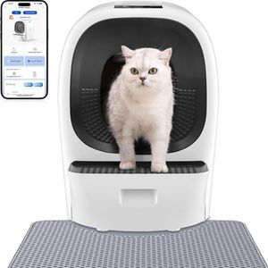 Automatic Self Cleaning Litter Box for Multiple Cats, Auto Litter Refill-Robot Cat Litter Scooping, Odor Control, Large 80L, 6x Anti-Pinch Safe Sensor, App Monitor 5G Wifi, Easy Clean Kitty Litter Box