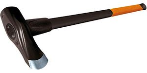 Fiskars splitting hammer (forged), 2 in 1: axe and hammer, weight: 3.68 kg, hardened steel blade/glass fibre reinforced plastic handle, black/orange, X37, 1001704