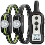 PATPET Dog Shock Collar with 2 Receivers, Dog Training Collar with Remote, Electric Dog Collar with Beep Vibration Shock for Small Medium Large 2 Dogs for 20 to 100 lbs
