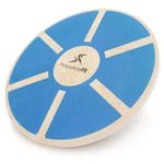 ProsourceFit Wooden Balance Board Non-Slip Wobble Core Trainer 15.75in Diameter with 360 Rotation for Stability Training, Full Body Exercises, Physical Therapy, Blue