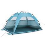 qeedo Quick Palm Beach Tent, Sun Shelter (Quick-Up-System), UV-Protection (UV80) - blue