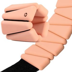 OmWeights - Wrist and Ankle Weights for Women and Men | Elevate Your Workouts With Weighed Bangles | Cardio, Yoga, and Pilates Ankle Weights For Women and Men | Adjustable Leg and Arm Weights 1lb Each (Coral Clay)