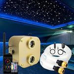 AZIMOM Bluetooth Dual-Port 20W Twinkle Fiber Optic Lights Meteor Shooting Star Ceiling Lighting Kits Mixed 860pcs*13.1ft Fiber Strands RGBW Music Remote APP Control Light Source Home Car Ceiling Décor