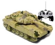 X14STORE Remote Control 360 Rotating Durable and Light Weighted Turret Army Battle Tank for Boys with Light & Sound Military Tank for Kids in - Dark Color